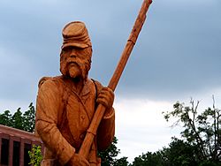 The Wooden Soldiers of Mason, Michigan, 8 June 2014, Olympus PEN E-PL5 with Olympus 14-150 lens